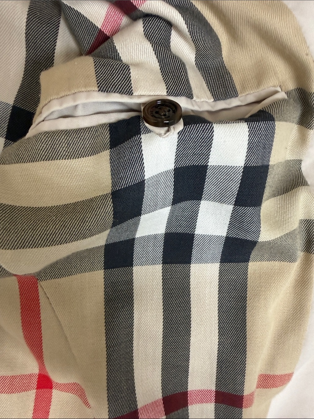 Burberry Light Beige Zip-Front Trench Jacket with Check Lining - Picture 14 of 14